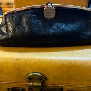 Vintage Clutch Purse Black Fassbender Made in England 60’s great used condition